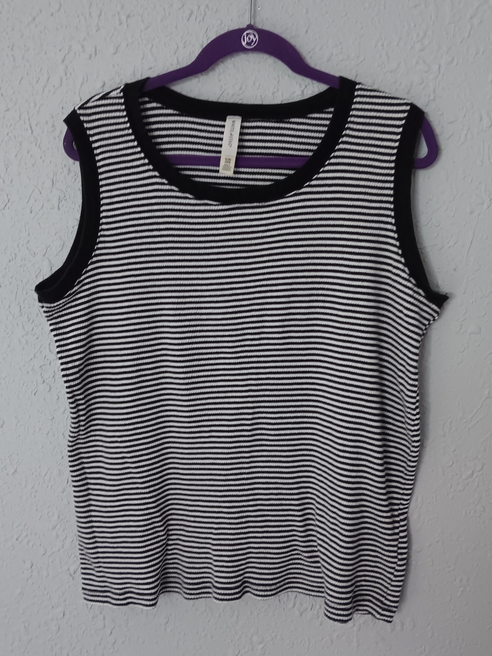 White Stag Black and White Striped Sleeveless Tank